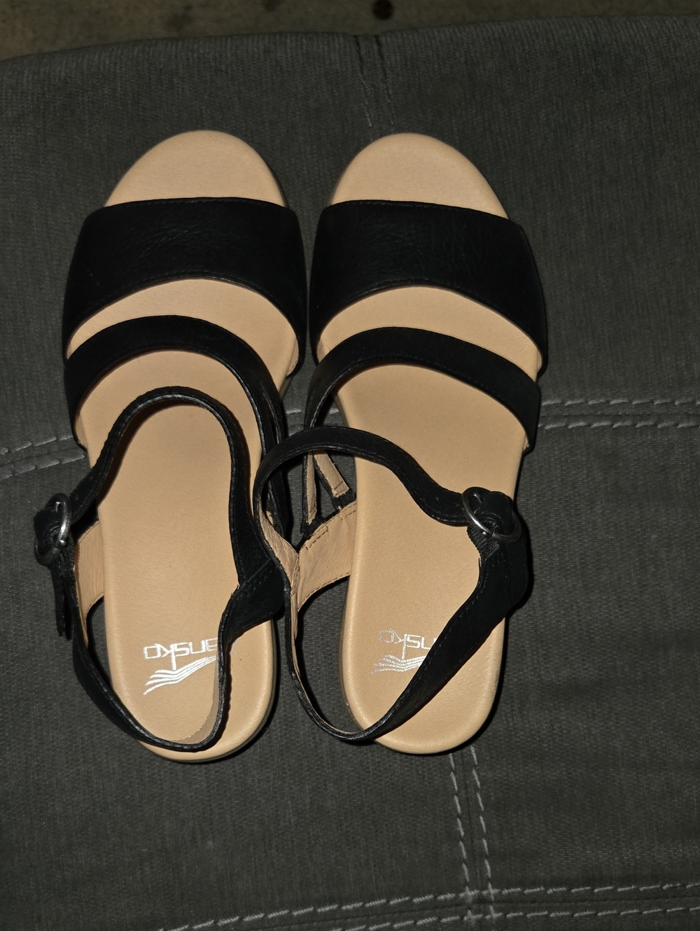 Dansko Black and Tan Strappy Sandals